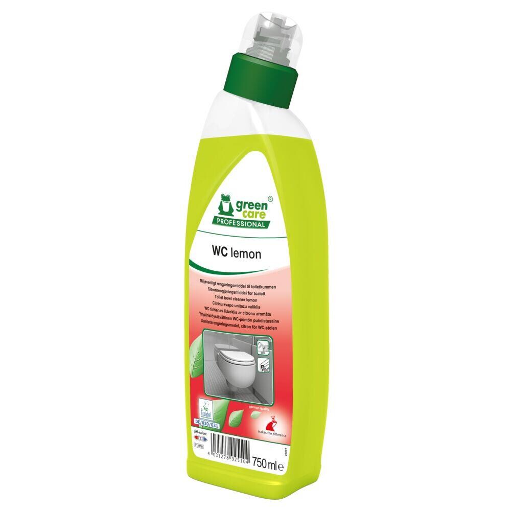 Toiletrens - Green Care Professional 750 ml - Lemon - Med farve og parfume - 10 stk