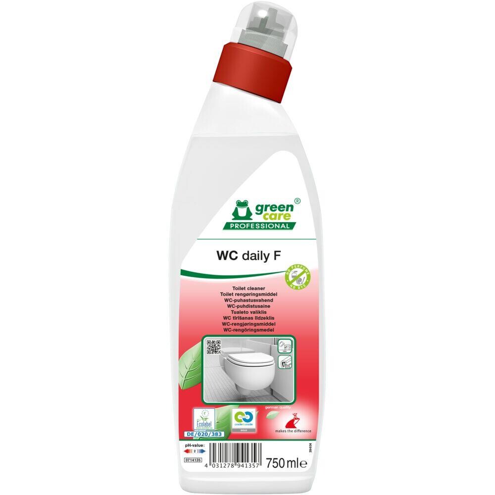 Toiletrens - Green Care WC Daily F - 750 ml - Uden farve og parfume - 10 stk