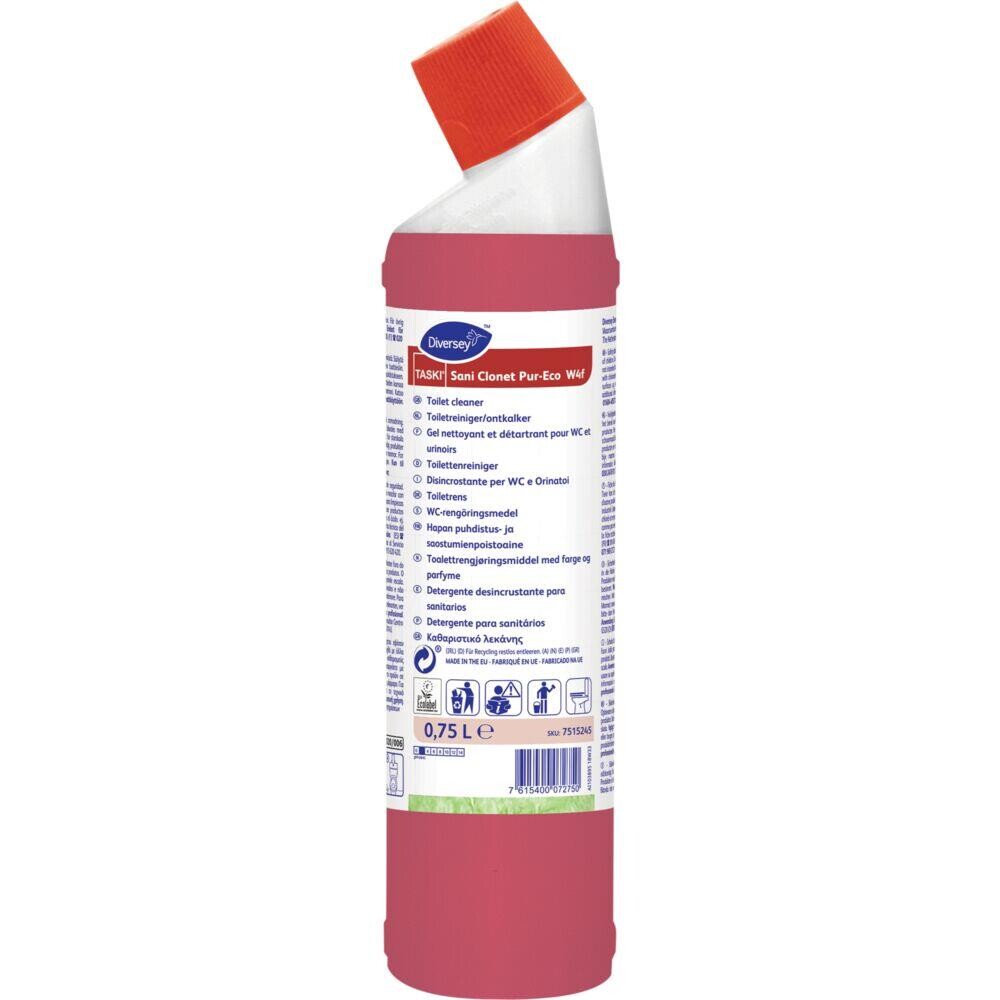 Toiletrens - Taski Sani Clonet Pur-Eco 750 ml - Med farve og parfume - 6 stk