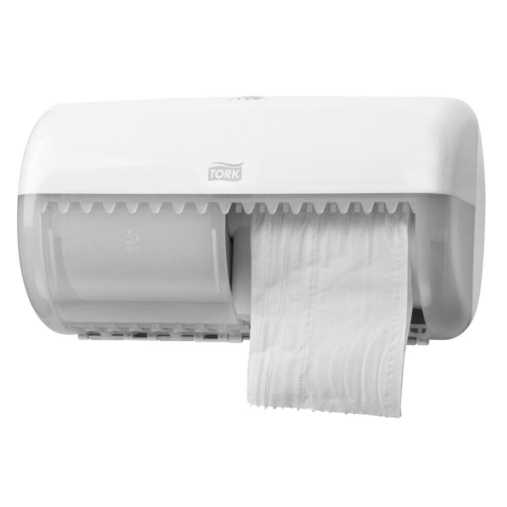 Toiletrulleholder - Tork T4 557000 til 2 ruller toiletpapir hvid