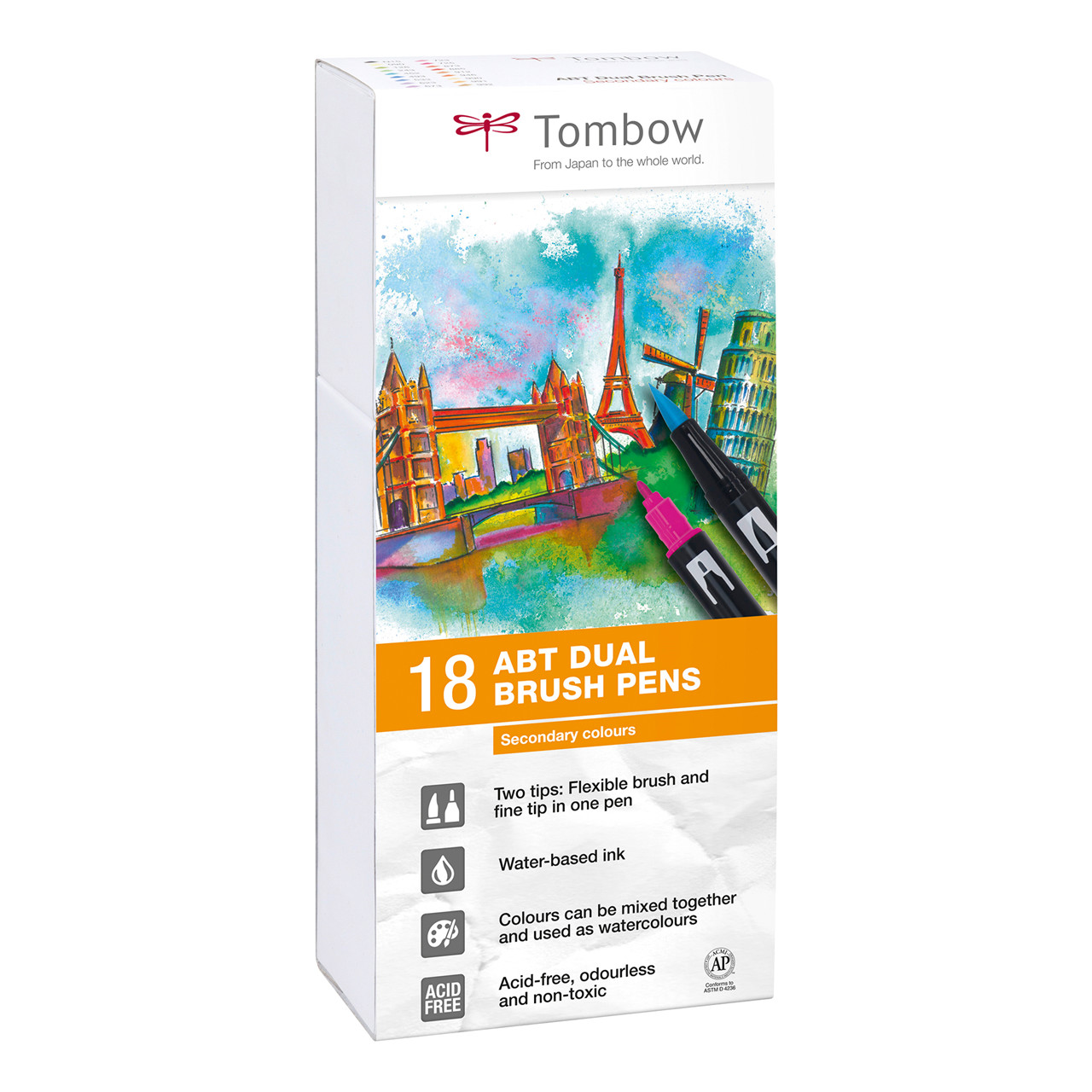 Tombow ABT Dual Brush 18P-2 basic colours