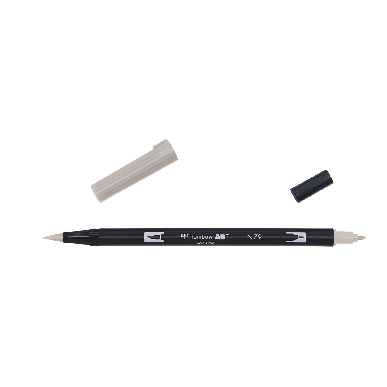 6 stk. Dobbeltspidset tusch - Tombow ABT Dual Brush - Varmgrå 2