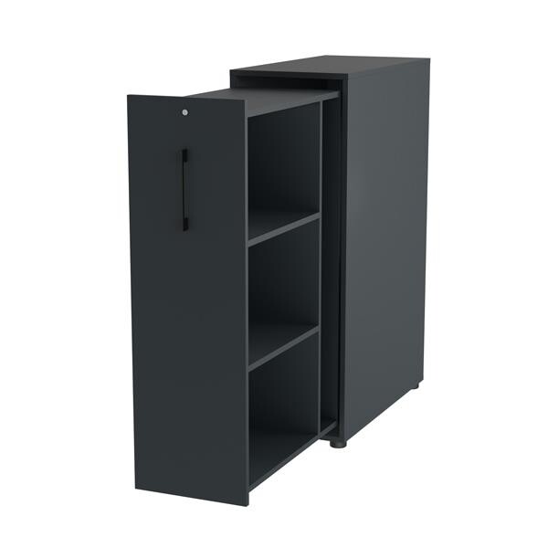 Towerskab DNA A9 Højre, 400 x 800 x 1200 mm, Antracit med sort håndtag