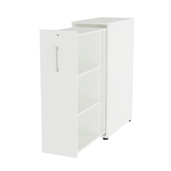Towerskab DNA A9 Højre, 400 x 800 x 1200 mm, Hvid med alugråt håndtag
