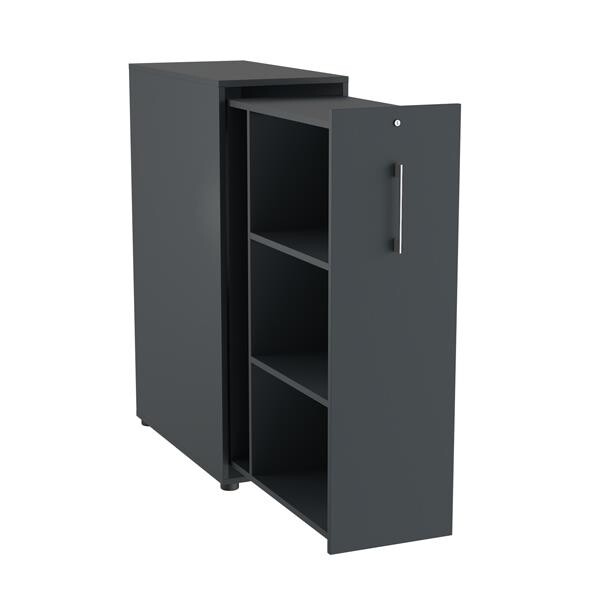 Towerskab DNA A9 Venstre, 400 x 800 x 1200 mm, Antracit med alugråt håndtag