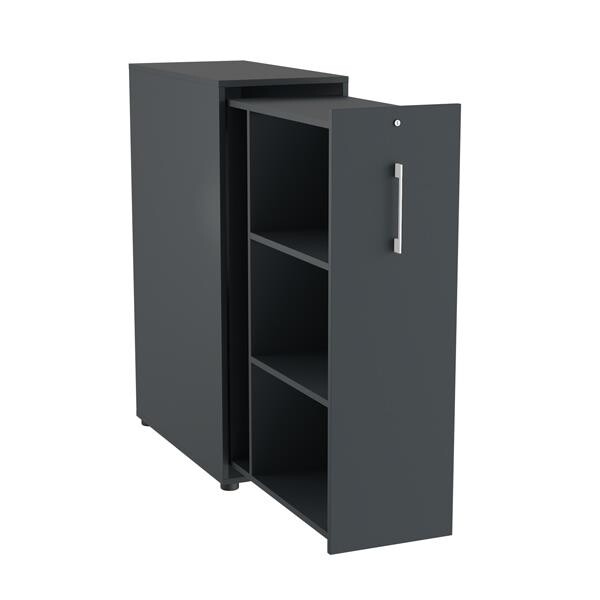Towerskab DNA A9 Venstre, 400 x 800 x 1200 mm, Antracit med hvidt håndtag