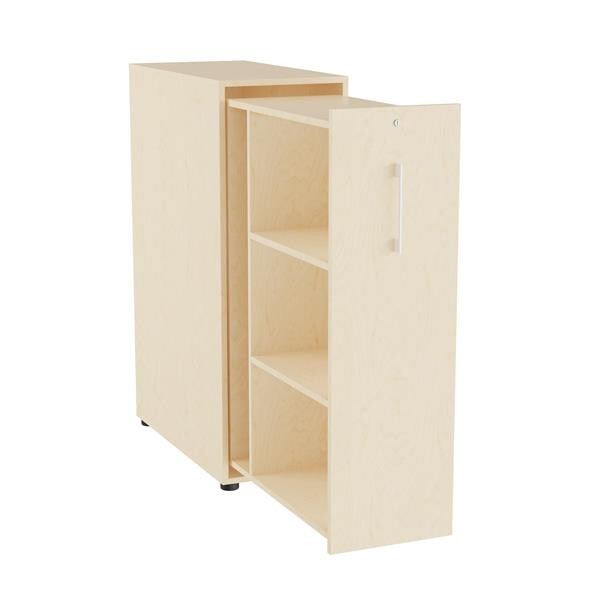 Towerskab DNA A9 Venstre, 400 x 800 x 1200 mm, Birk med hvidt håndtag