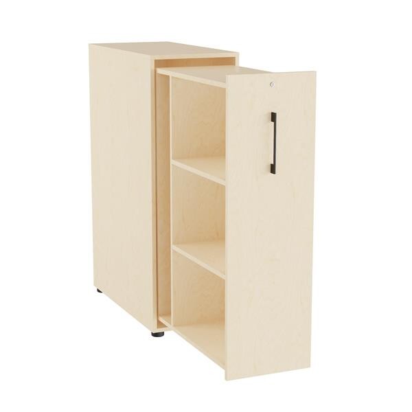Towerskab DNA A9 Venstre, 400 x 800 x 1200 mm, Birk med sort håndtag