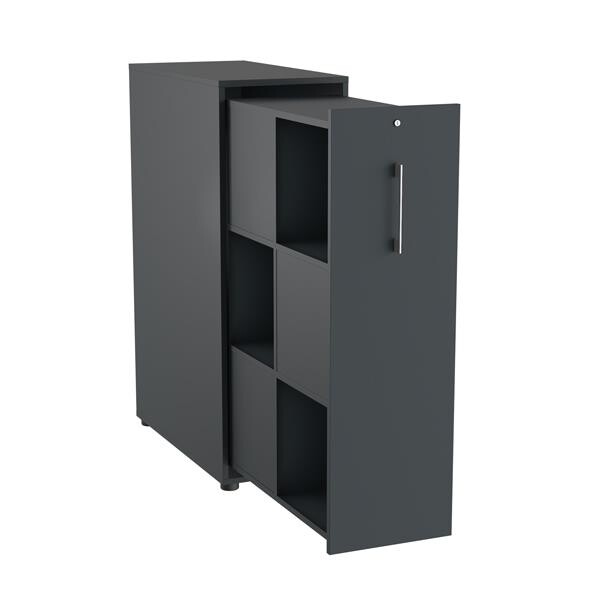 Towerskab DNA A9M, 400 x 800 x 1200 mm, Antracit med alugråt håndtag