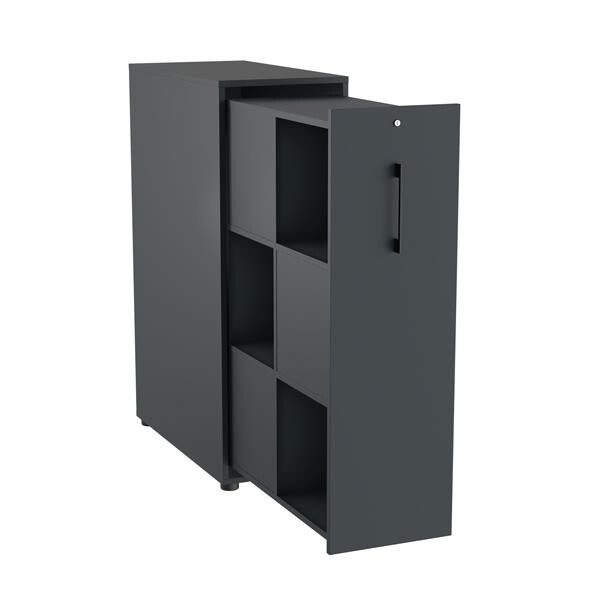Towerskab DNA A9M, 400 x 800 x 1200 mm, Antracit med sort håndtag