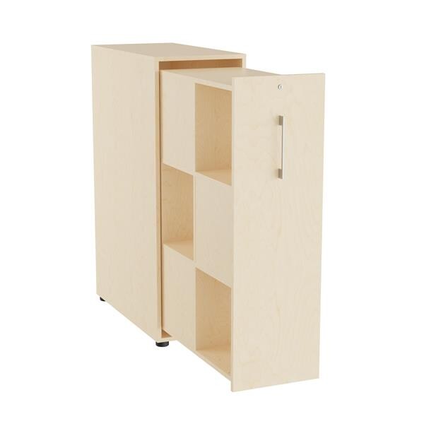 Towerskab DNA A9M, 400 x 800 x 1200 mm, Birk med alugråt håndtag