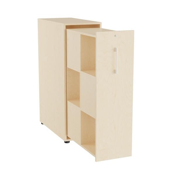 Towerskab DNA A9M, 400 x 800 x 1200 mm, Birk med hvidt håndtag