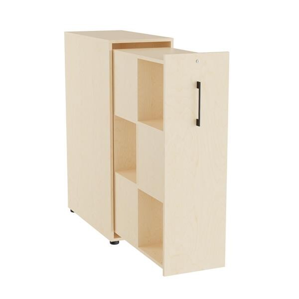 Towerskab DNA A9M, 400 x 800 x 1200 mm, Birk med sort håndtag