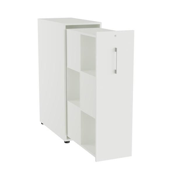 Towerskab DNA A9M, 400 x 800 x 1200 mm, Hvid med alugråt håndtag