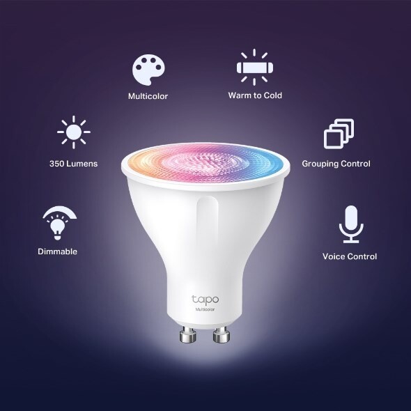 Spotlys TP-Link Tapo L630 Smart Wi-Fi Spotlight, Dimmable, flerfarvet