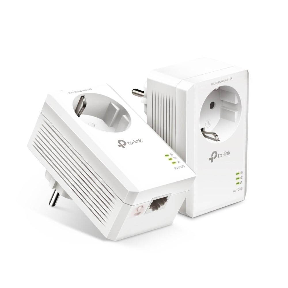 Powerline-adaptere TP-Link TL-PA7017P KIT AV1000 Gigabit Passthrough Powerline, white