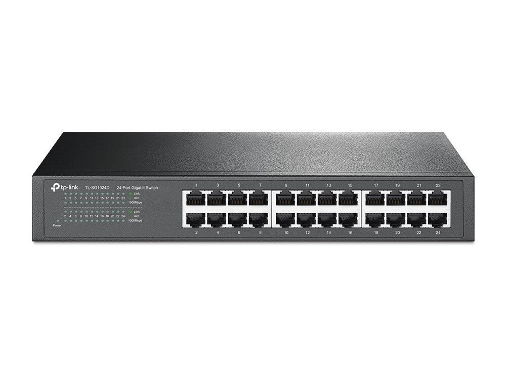 Switch - TP-Link TL-SG1024D - 24-Port Gigabit - Sort