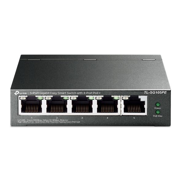 Switch, TP-Link TL-SG105PE 5-Port Gigabit Smart Switch 4-Port PoE+
