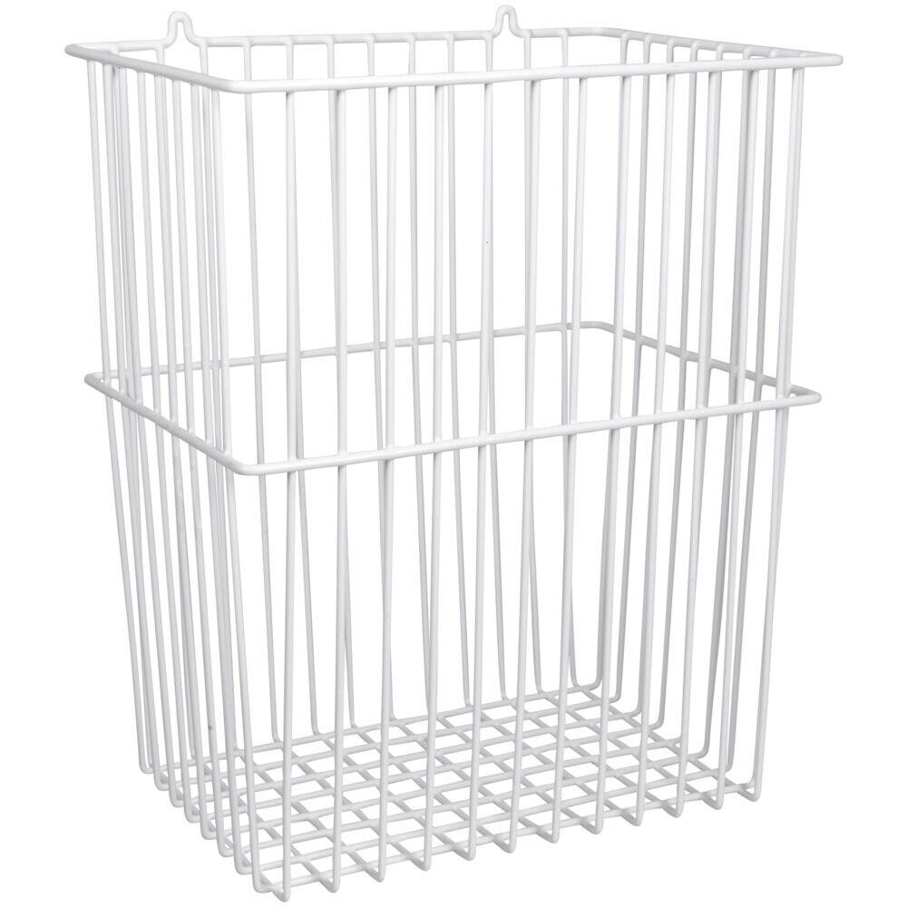 Trådstativ - hvid metal - vægmontering - 23x34x40 cm