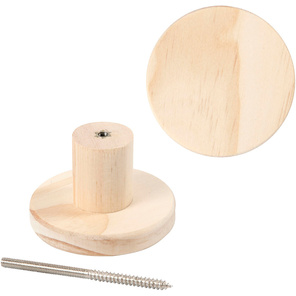 Træknage diameter 7 cm dybde 4,5 cm fyr | rund