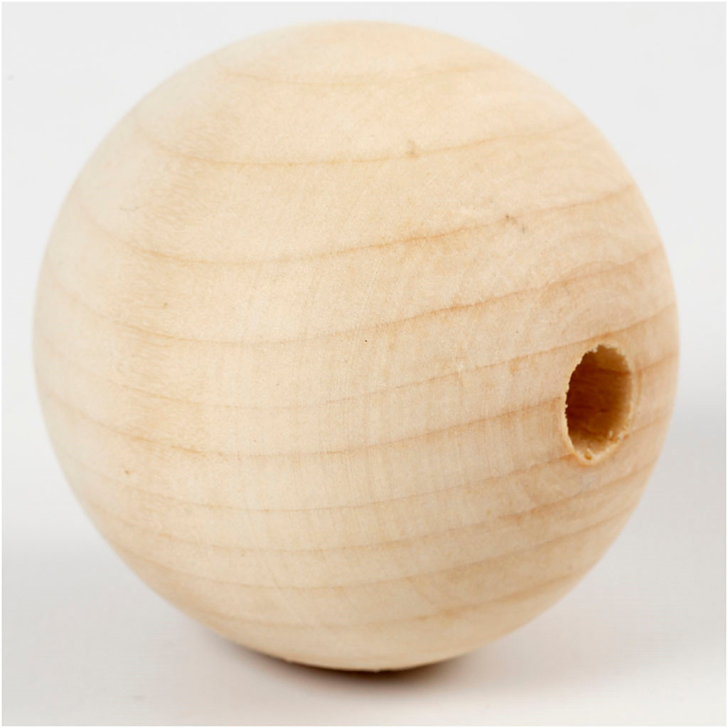 Store træperler – 50 mm – Hulstørrelse 8 mm – Græstræ – 4 stk.