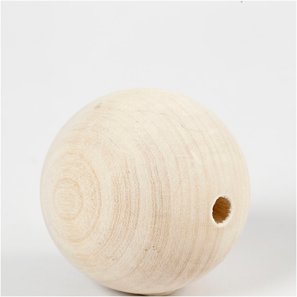 Store træperler diameter 60 mm hulstørrelse 9 mm græstræ | 3 stk.