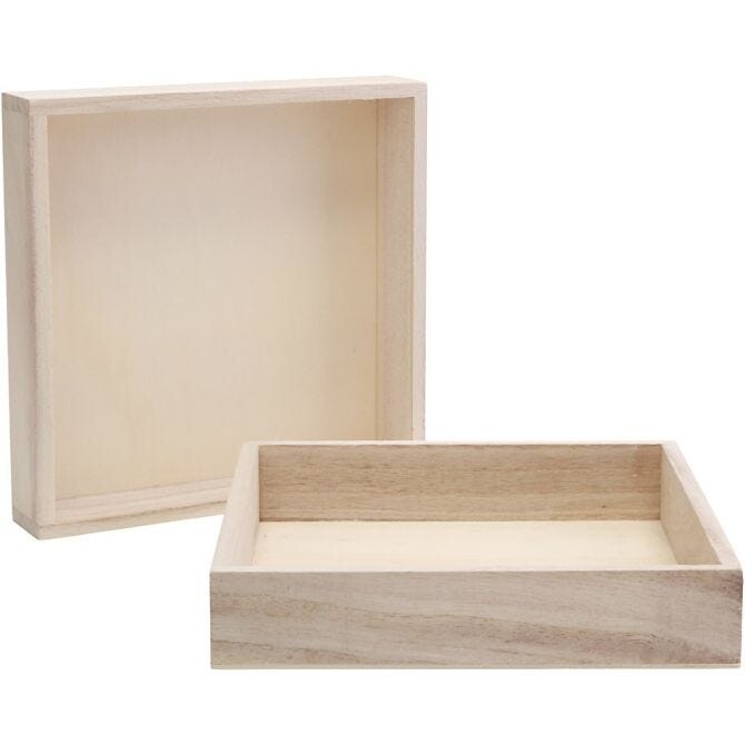 Trærammer med kant str. 16,2x16,2x3 cm 10 stk|1 pk