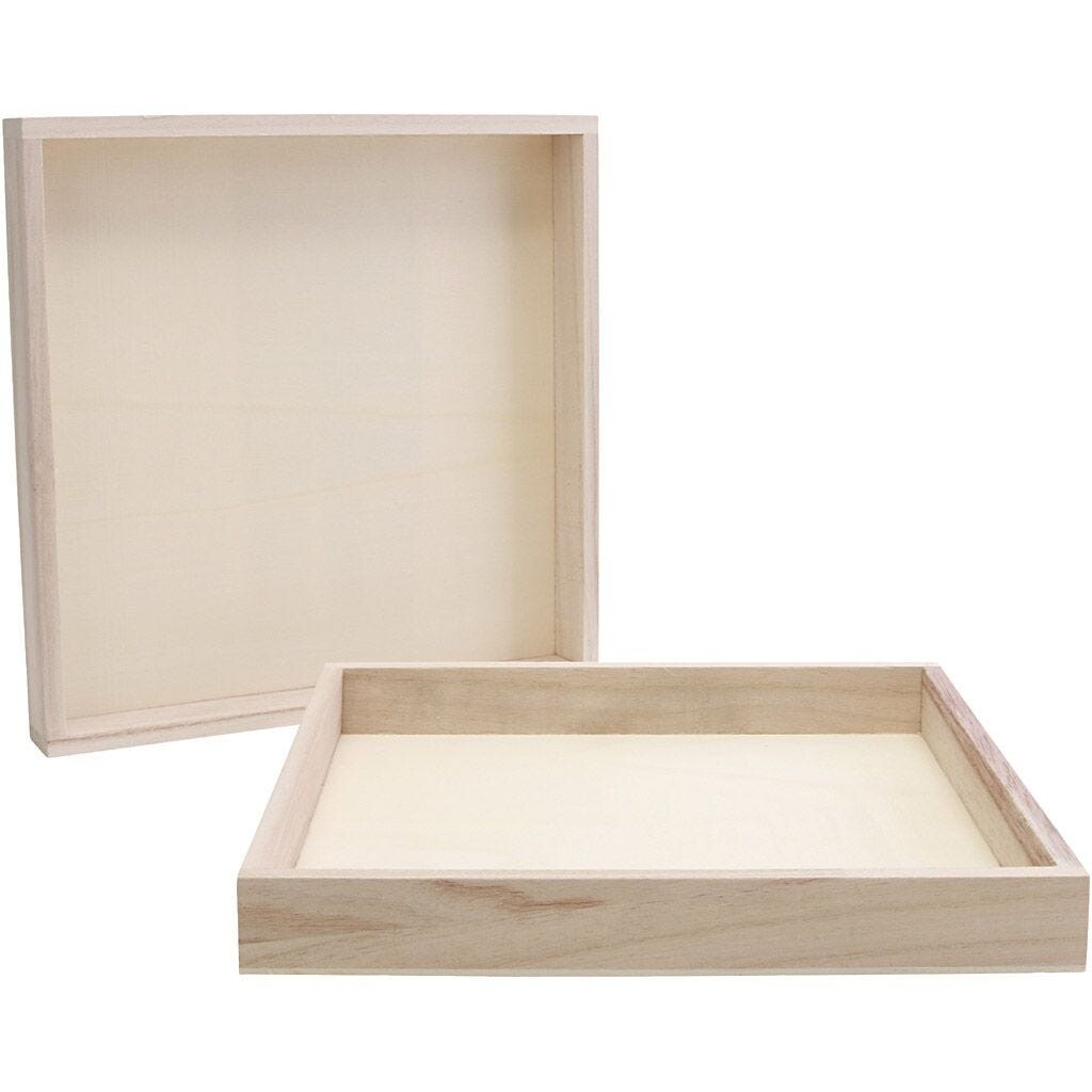 Trærammer med kant str. 24,5x24,5x3 cm 10 stk|1 pk