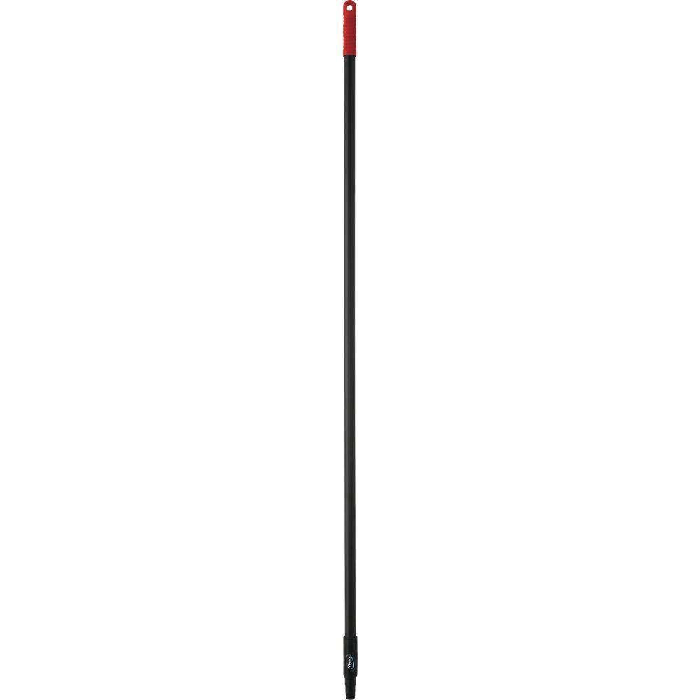 Træskaft, fast, sort, med gevind, 155 cm,