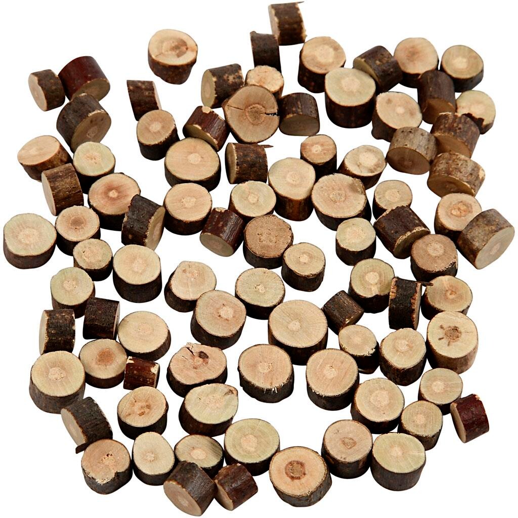 Træskiver diameter 7-10 mm tykkelse 4-5 mm | 230 gram