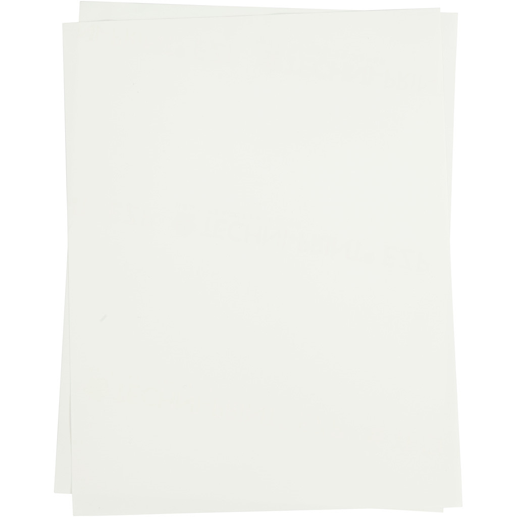 Strygemærker Transferark 21,5x28 cm hvid til lyse og mørke tekstiler - 3 ark