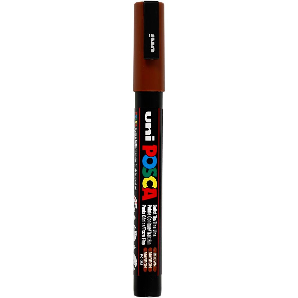 Tusch Posca, stregtykkelse: 0,9-1,3 mm, PC-3M , brown, fine, 1stk.
