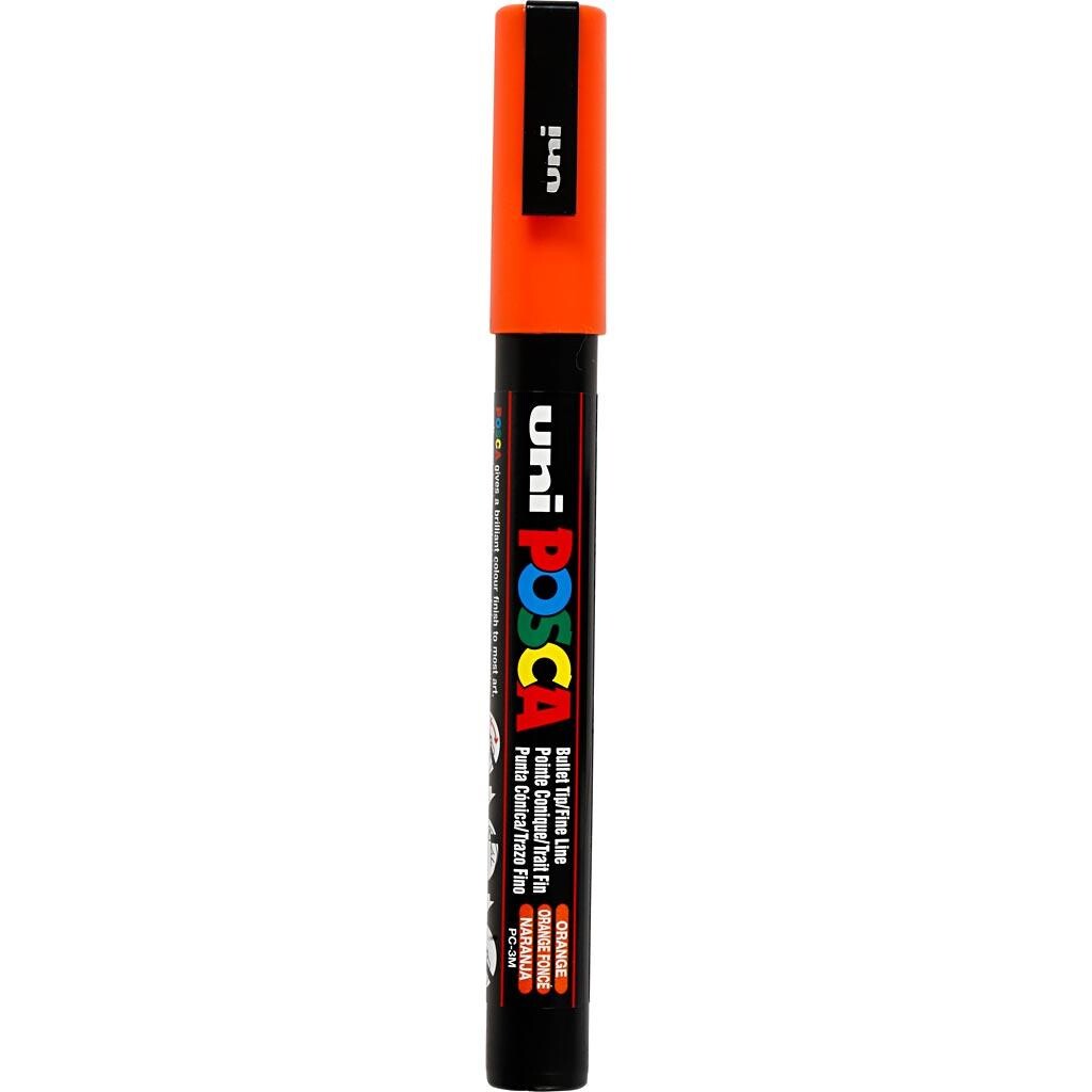 Tusch Posca, stregtykkelse: 0,9-1,3 mm, PC-3M , orange, fine, 1stk.