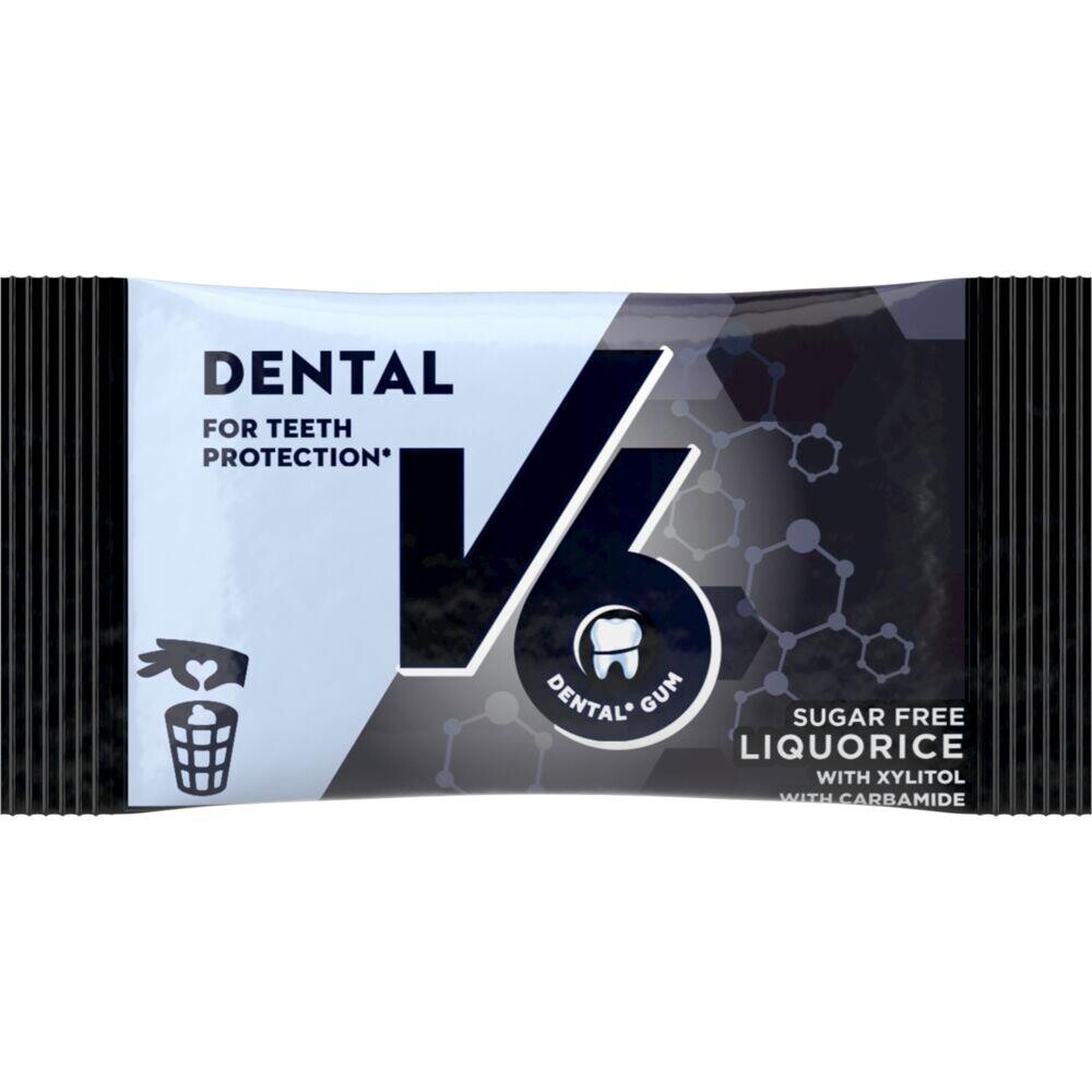 Tyggegummi, V6, Dental Care Liquorice, 2x250 stk. - 500 stk