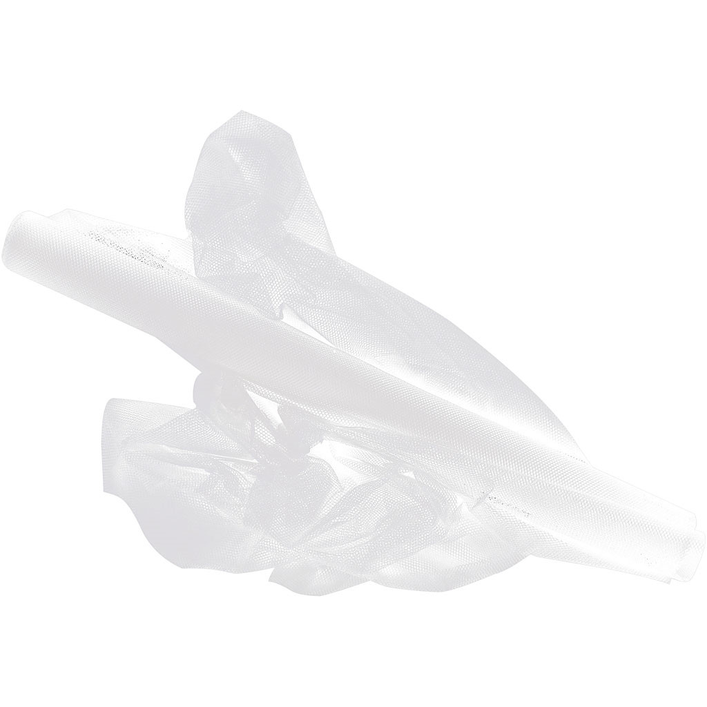 Billig tyl hvid - 50 cm x 5 meter