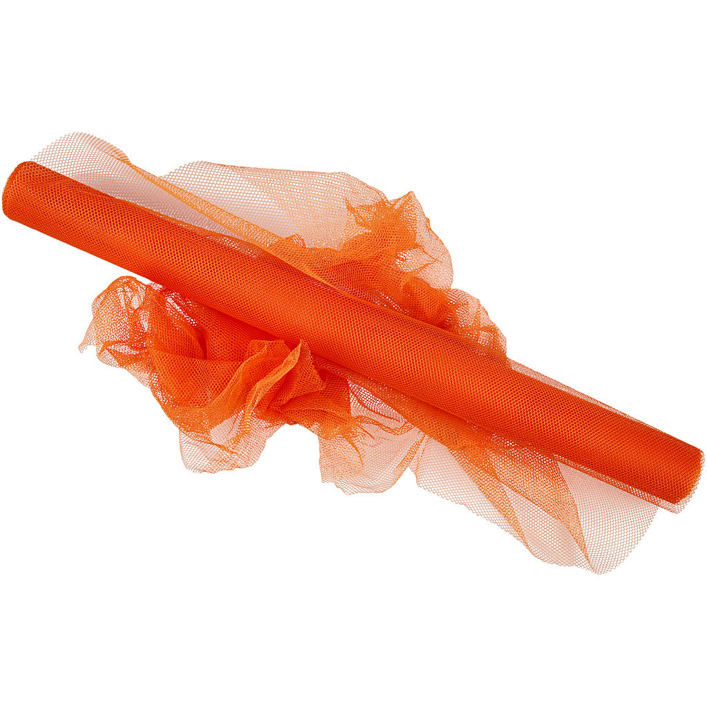 Tyl – orange – 50 cm bred – 5 m – polyester
