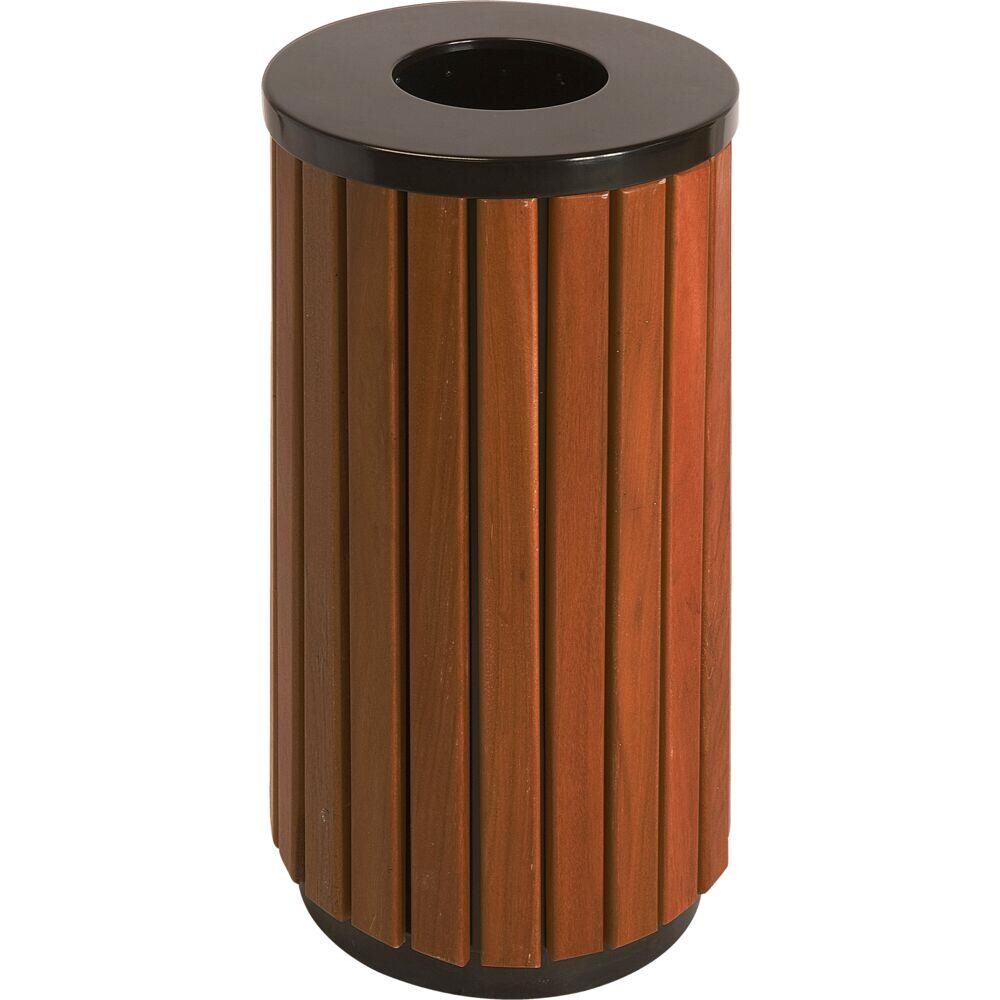 Udendørs affaldsspand, træ, stål, 40 l