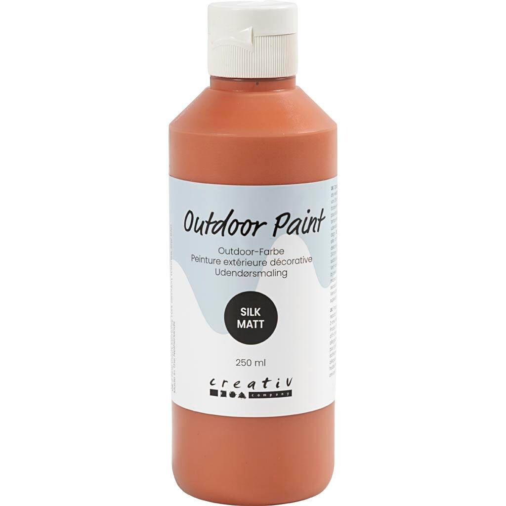 Udendørsmaling, silkemat, dækkende, antique red, 250 ml/ 1 fl.