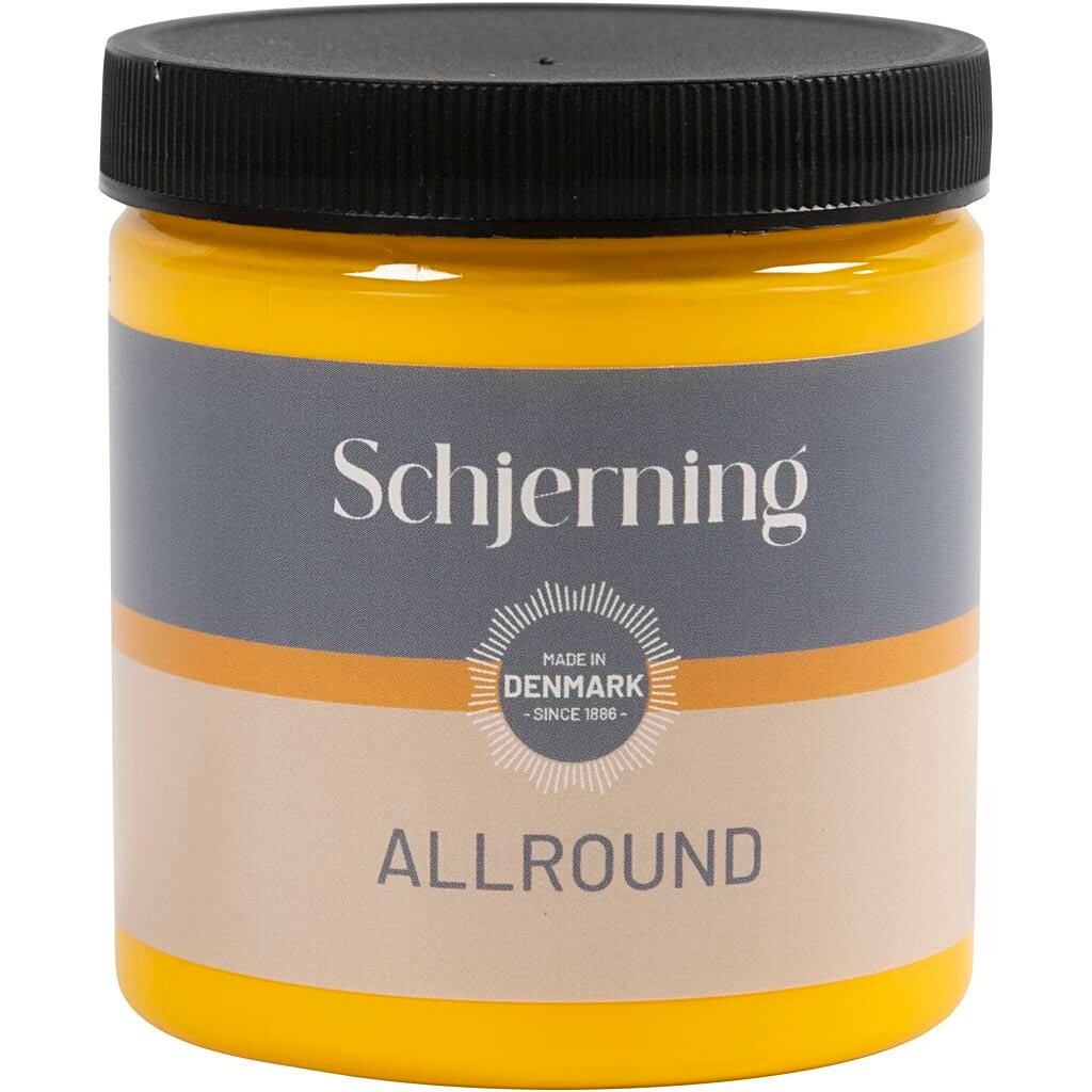 Udendørsmaling, silkemat, gul, 250 ml/ 1 fl.