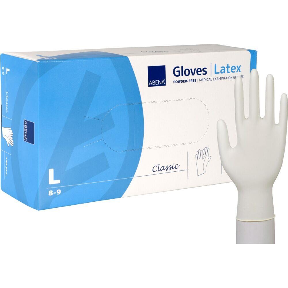 Latexhandsker - ABENA Classic - pudderfri - nature - L - 150 stk