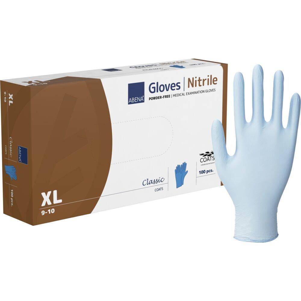 Nitrilhandsker, XL, blå, nitril, COATS, pudderfri - 1000 stk