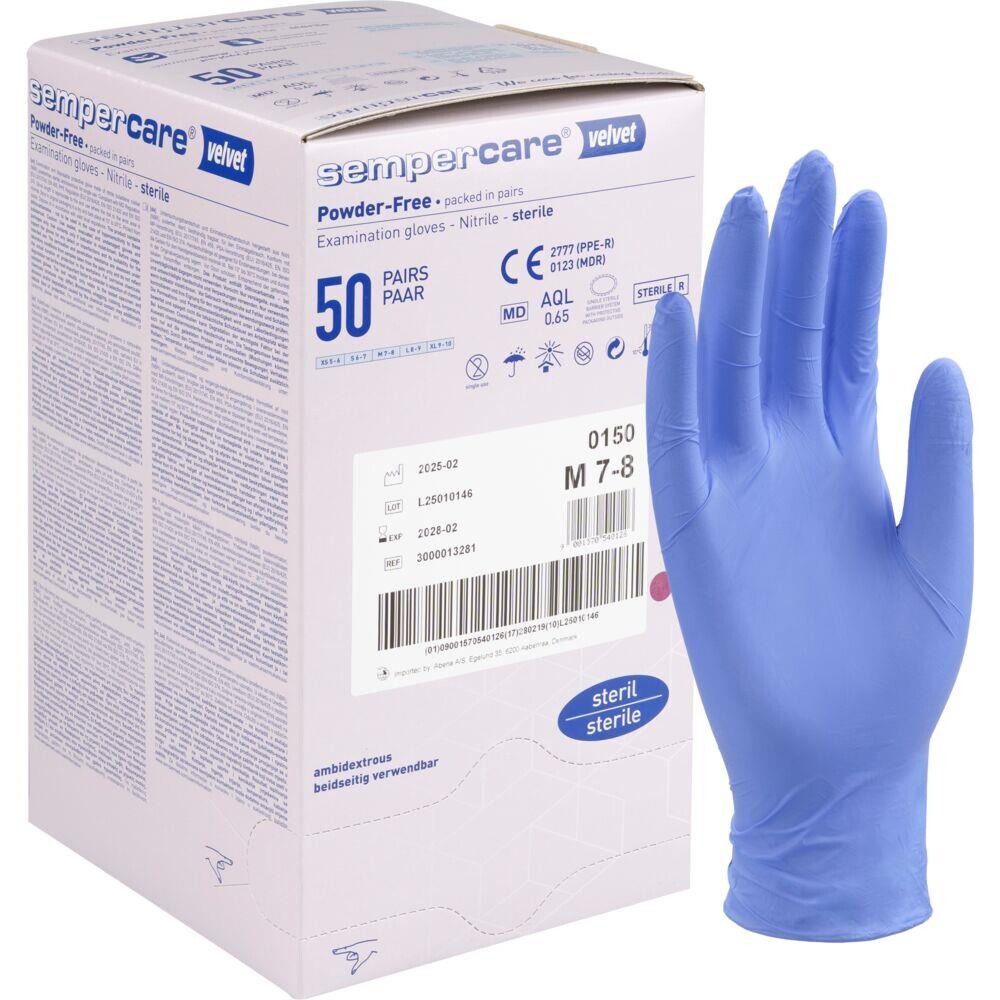 Undersøgelseshandsker - Sempercare Velvet M Lavendelblå Nitril - 50 par