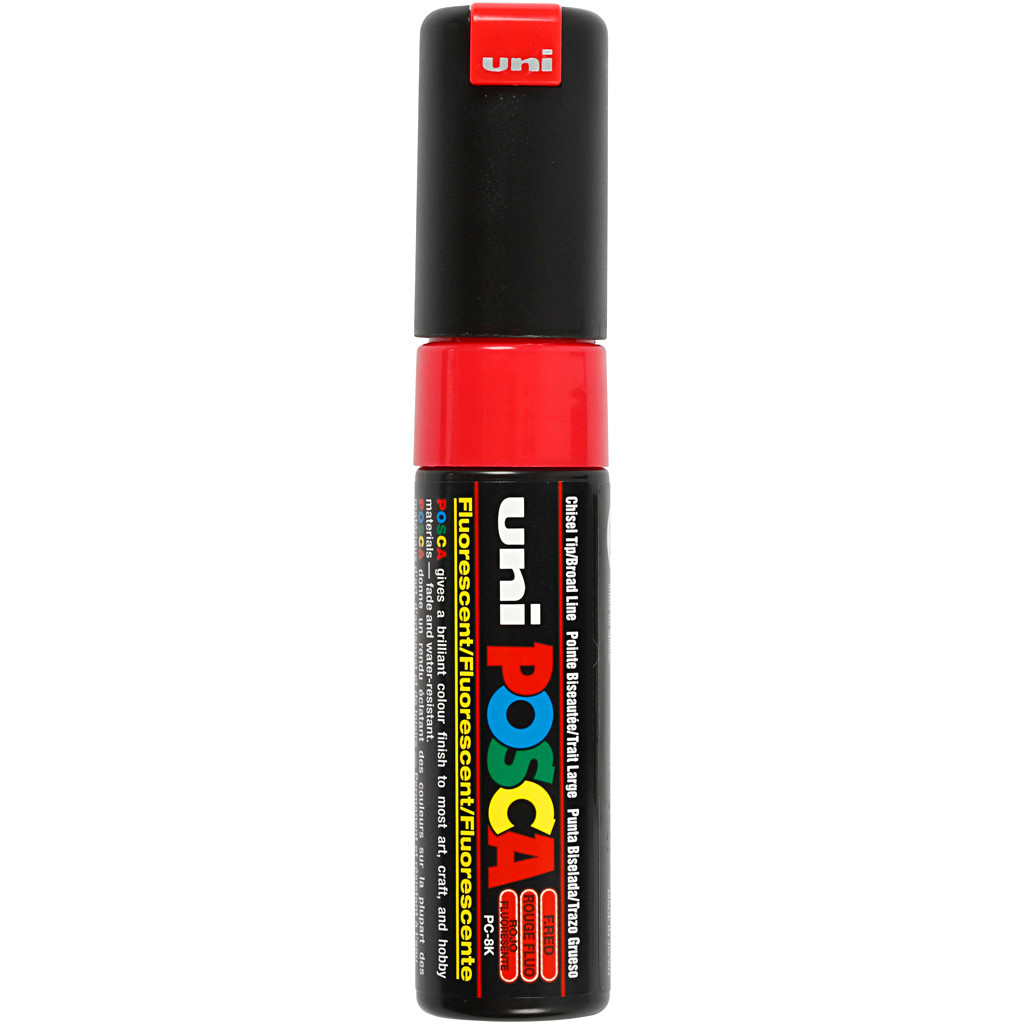 Posca Marker stregtykkelse: 8 mm PC-8K fluo red broad 1 stk