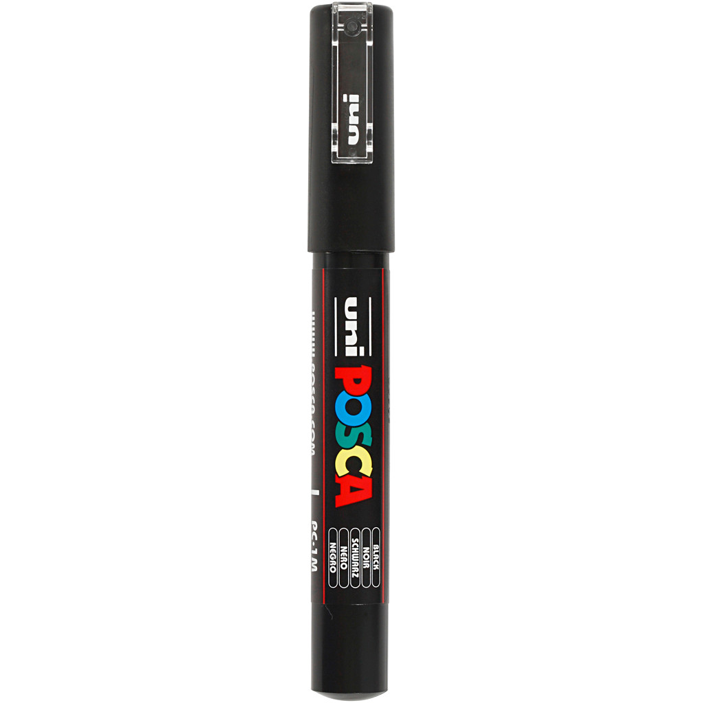 Posca tusser, stregtykkelse: 0,7 mm, PC-1M , black, extra-fine, 1stk.