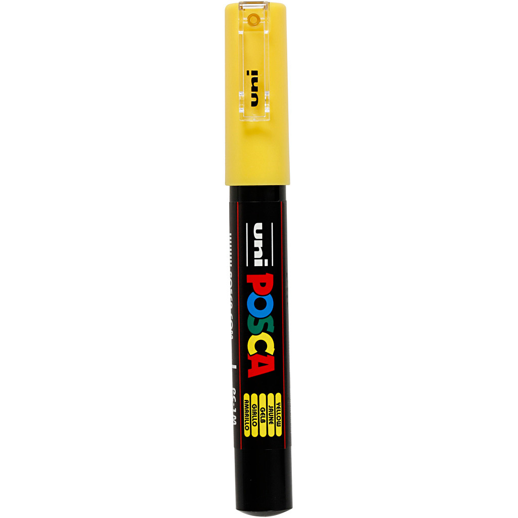 Tusch Posca, stregtykkelse: 0,7 mm, PC-1M , yellow, extra-fine, 1stk.