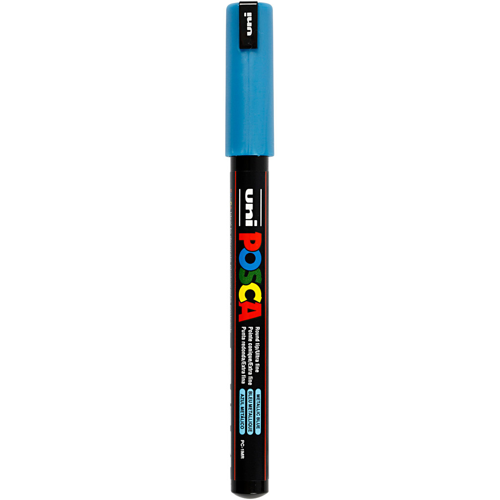 Posca Tusch, stregtykkelse: 0,7 mm, PC-1MR , metallic blue, extra-fine, 1stk.