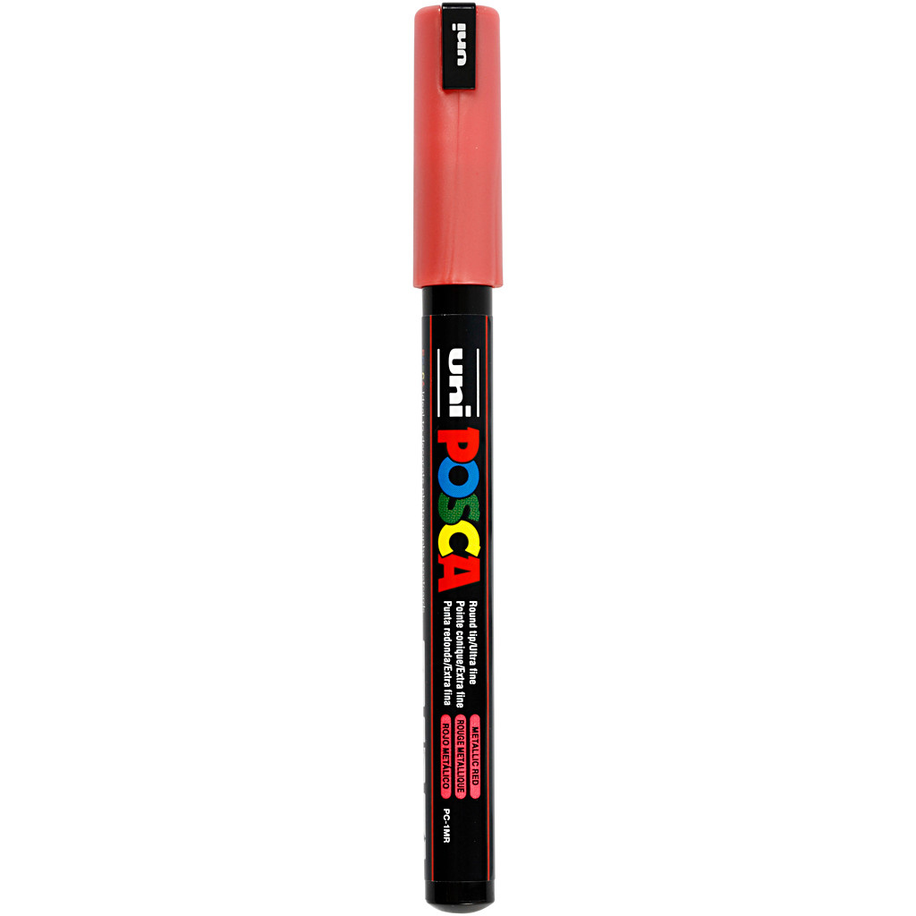 Tusch Posca , stregtykkelse: 0,7 mm, PC-1MR , metallic red, extra-fine, 1stk.