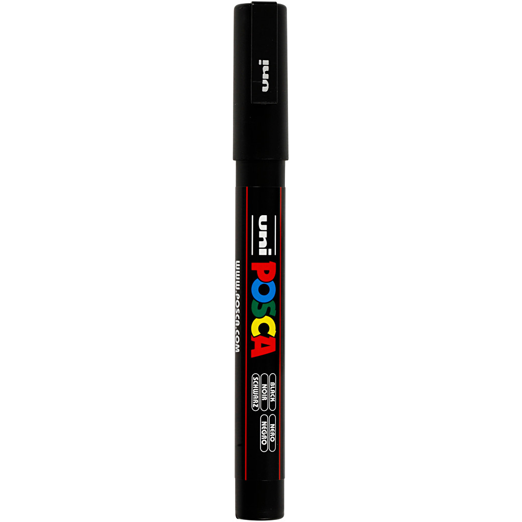 Posca tusser, stregtykkelse: 0,9-1,3 mm, PC-3M , black, fine, 1stk.