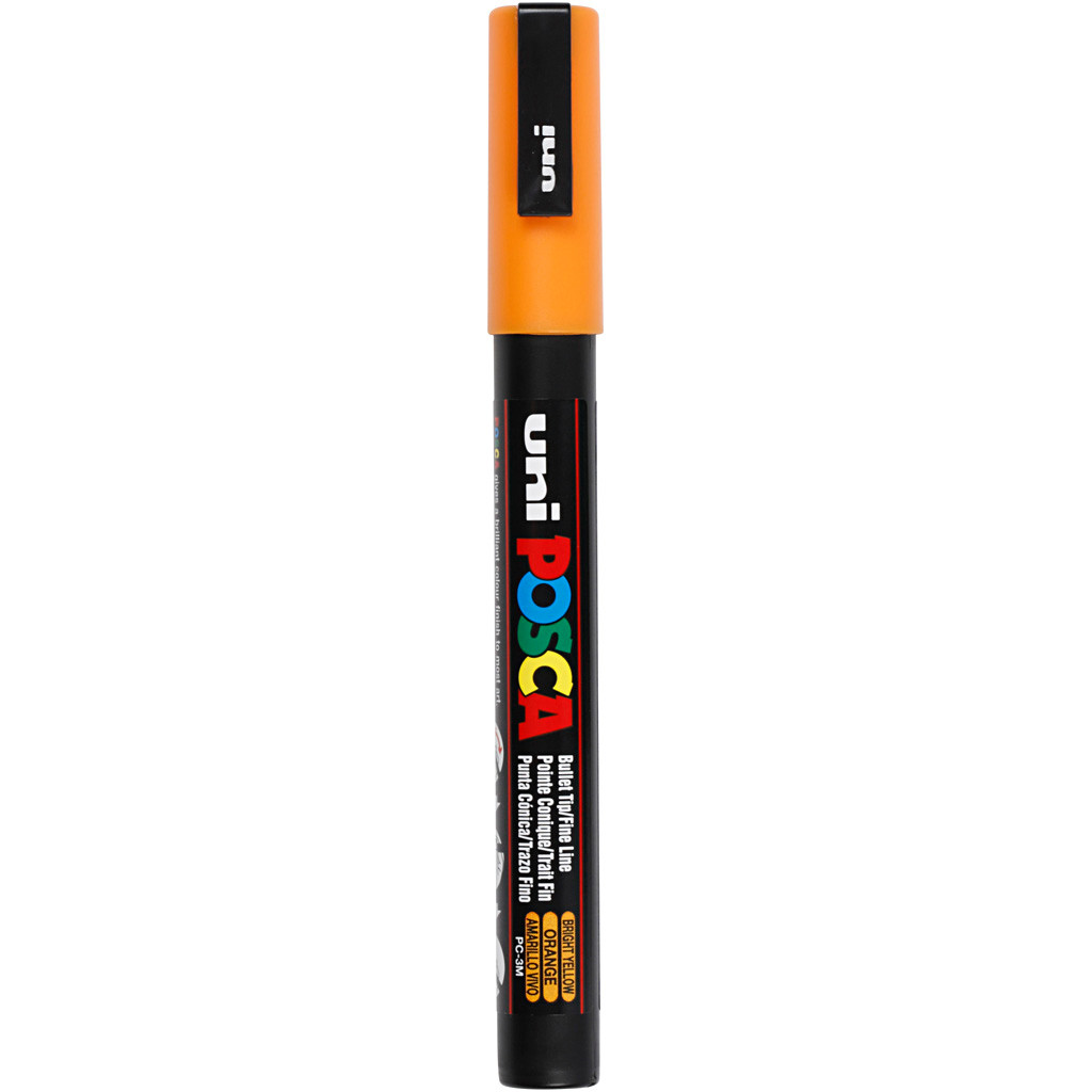 Posca tusser, stregtykkelse: 0,9-1,3 mm, PC-3M , bright yellow, fine, 1stk.