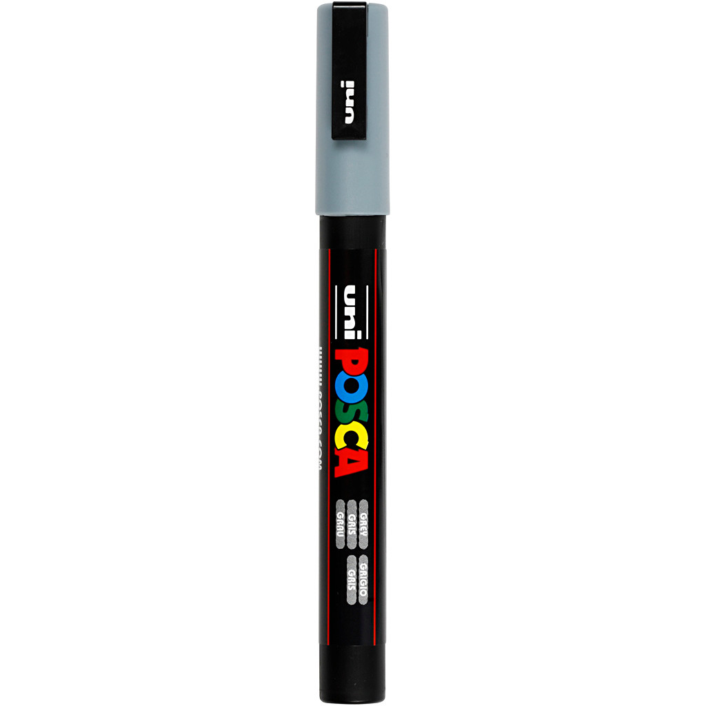 Tusch Posca, stregtykkelse: 0,9-1,3 mm, PC-3M , grey, fine, 1stk.